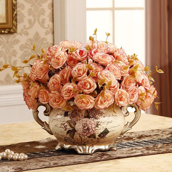 Peinture diamant bricolage fleurs dans un Vase, broderie diamant, point de croix 30x30CM white