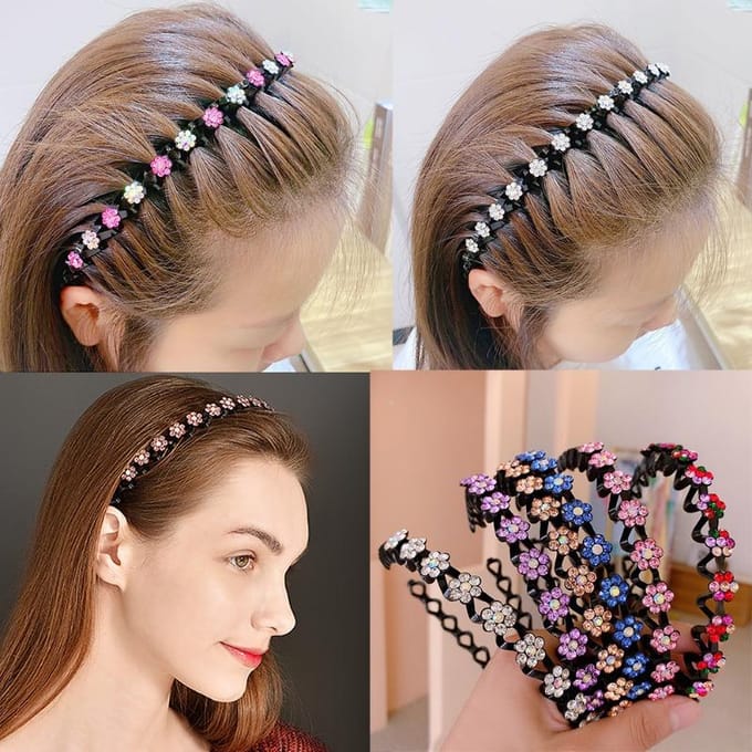 Antislip Haarbanden Elastisch Bloem Vrouwen Haar Hoepel Banden Hoofdband Bezel Haaraccessoires Hoofddeksel white