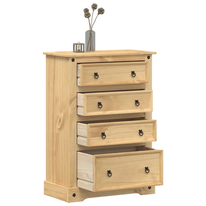 vidaXL - Ladekast - Corona - 80x43x114 - cm - massief - grenenhout