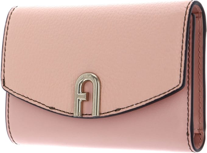 FURLA Leren Portemonnee Primula Compact Wallet With Zip Pesca Zalmroze