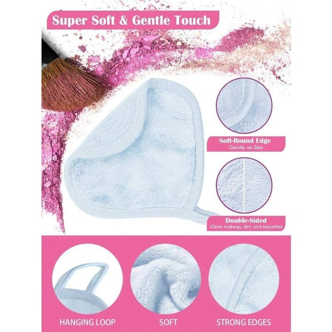 1 stuks Make-upverwijderingspads Handdoek, Randontwerp, Herbruikbaar, Zachte & Hydraterende Reinigingsdoekjes rozerode kleur