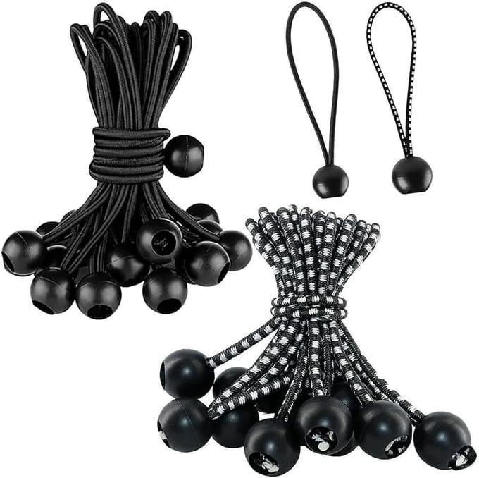 Robuuste spanning rubberen expander met plastic bal, 24 stuks, 10 cm voor tenten, zeilen en banners