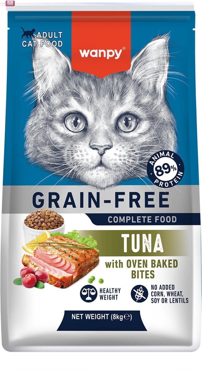 Wanpy - Kattenvoer - Droogvoer - Tonijn - Gezond gewicht - 8 kg - Graanvrij