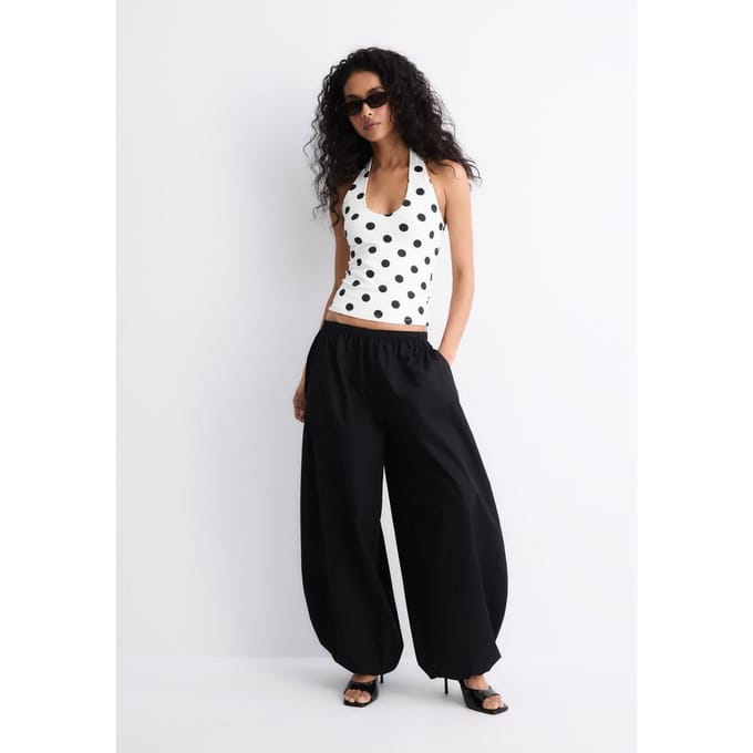 Stradivarius Basic haltertop  Ecru XS