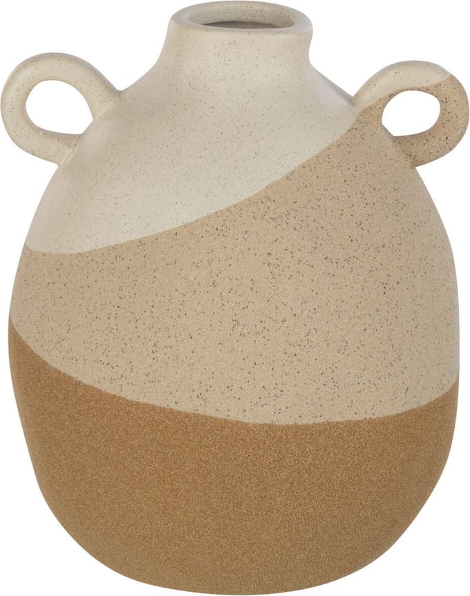 J-Line vaas Oor - keramiek- beige/lichtbruin - small - Ø 16 cm