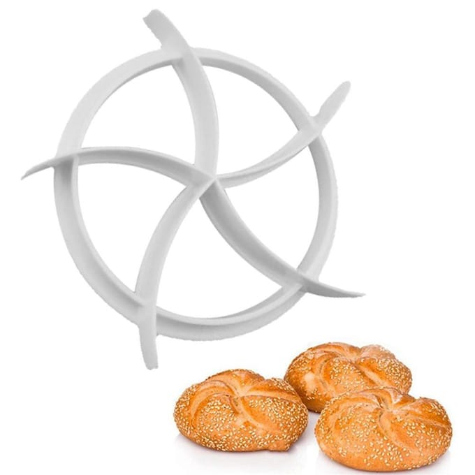 2 STUKS Deegpersvorm Set Bakken Broodjes Vorm Plastic Gebakssnijders B beige