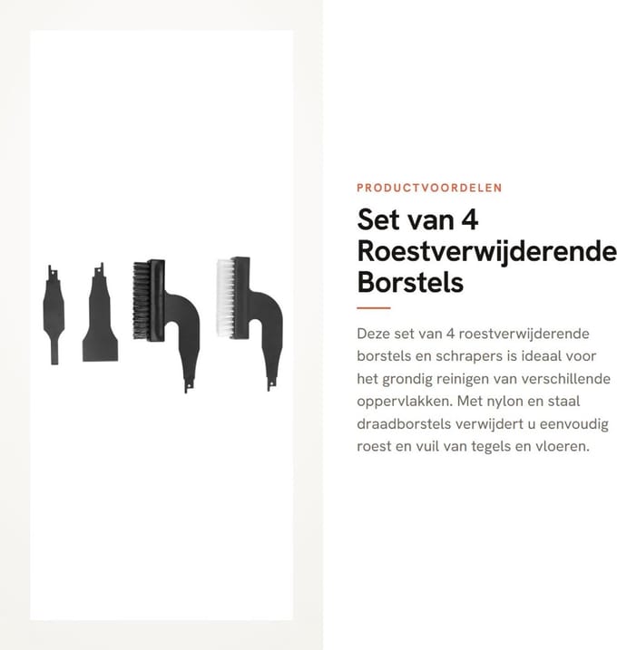 Dailygoods - Set van 4 Roestverwijderende Borstels en Schrapers