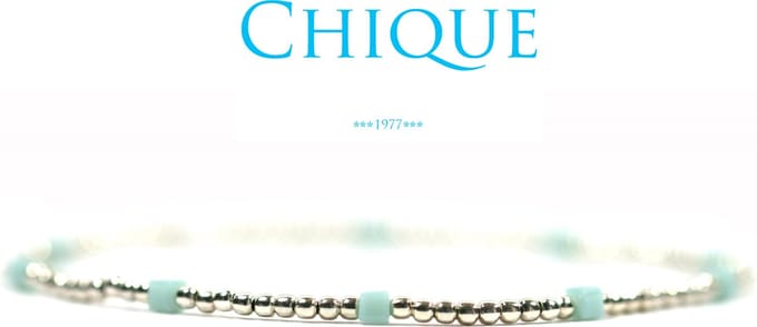 Heaven Eleven - dames - armband - zilver 925 - 1mm - mint - vierkant kralen - 16,75cm