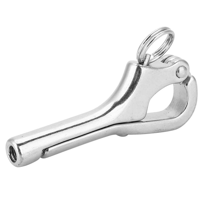 Mousqueton à émerillon à ouverture rapide en acier inoxydable durable pour bateau, voile, yacht 4 white