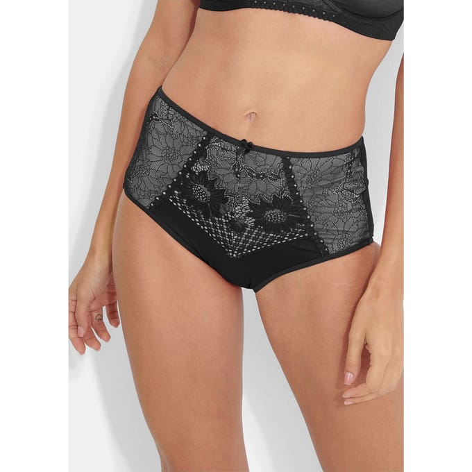 Maxislip van microvezels met kant - zwart - Gr. 46 van Goldner Fashion