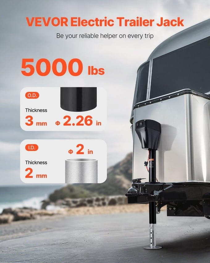 Elektrische Trailerkrik 5000 lbs Power Neuskrik voor Camper Trailer & Kampeerder