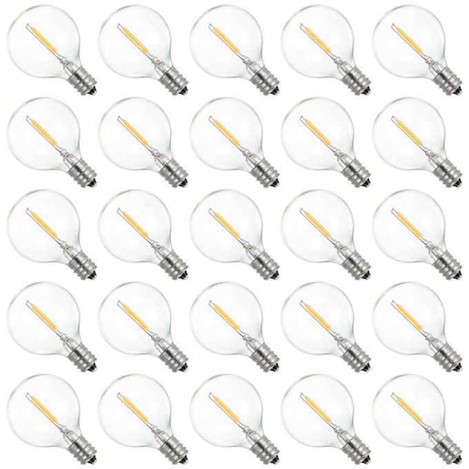 AC230V Globe LEDs G40 Gloeilamp 25 Packs E12 Base Socket Houder IP44 Waterbestendigheid Warm Wit transparant