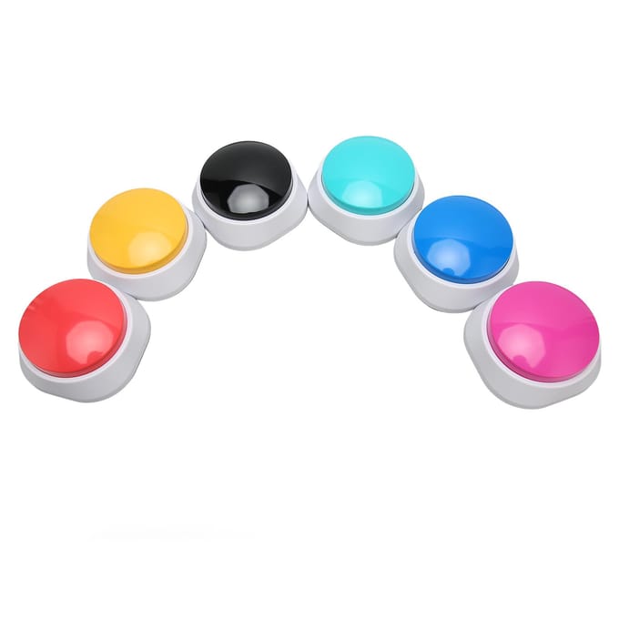 6 stuks Hond Opnameknop Professioneel 30 Seconden Opname Aangepaste Communicatie Huisdier Training Buzzer voor white