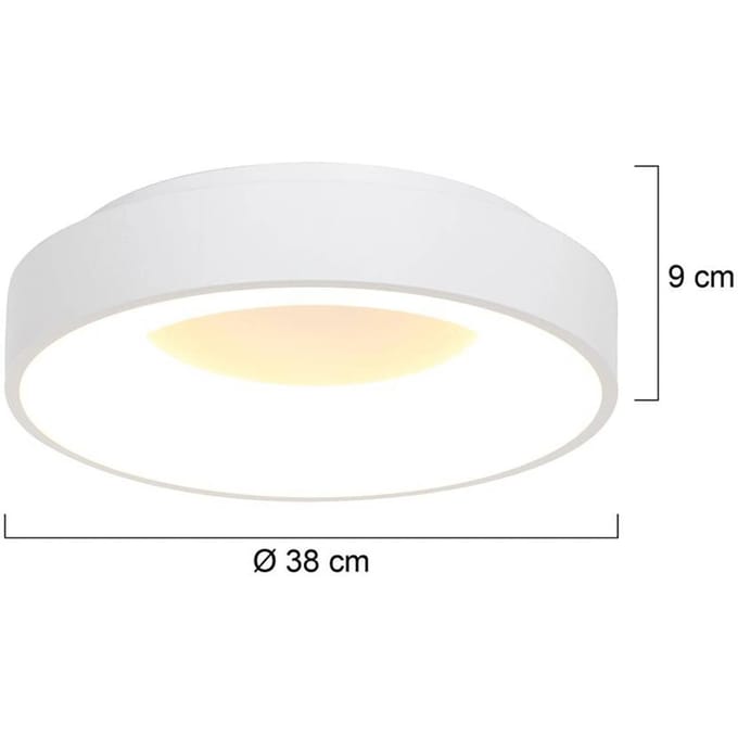 Plafonnier Steinhauer Ringlede 2562W - Wit Ø38cm - Modern, van kunststof en metaal, ideaal voor binnen ruimtes