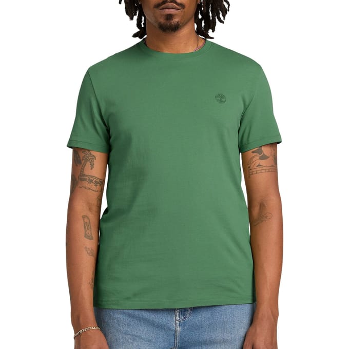 Timberland Slim Fit T-Shirt Met Geborduurd Logo, Groen