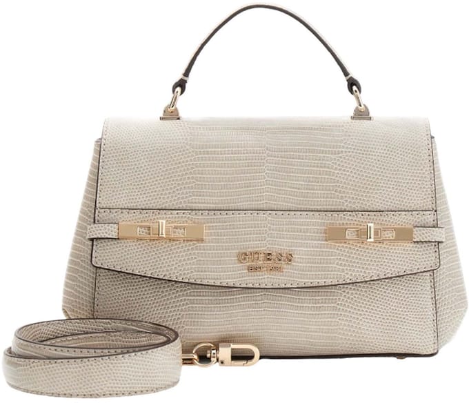 GUESS schoudertas handtas Melinda Top Handle Flap Bag Light Taupe