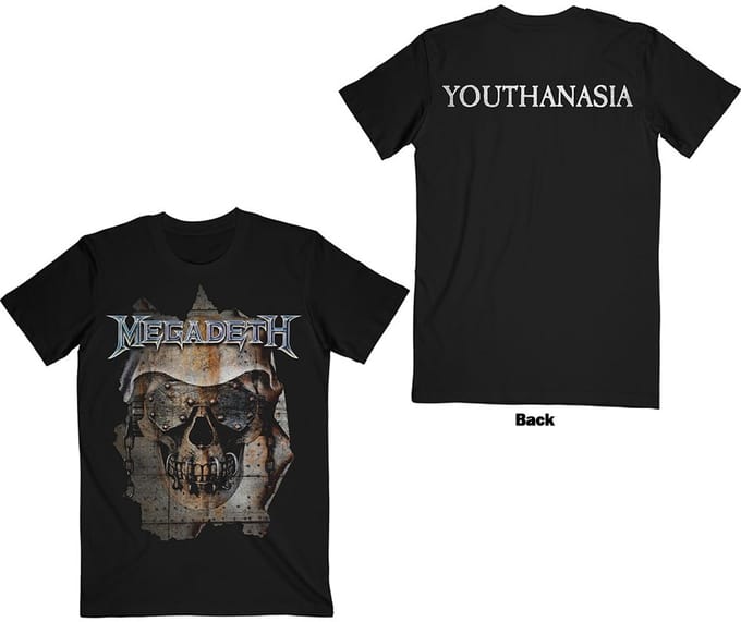 Megadeth - Youthanasia Ripped Thru Heren T-shirt - S - Zwart