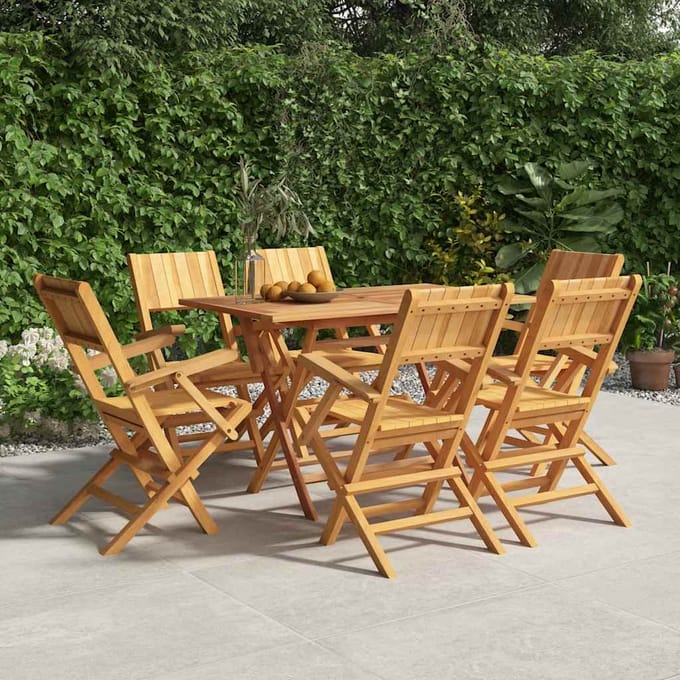 vidaXL - Klapstoelen - 6 - stuks - 55x61x90 - cm - Massief - teakhout