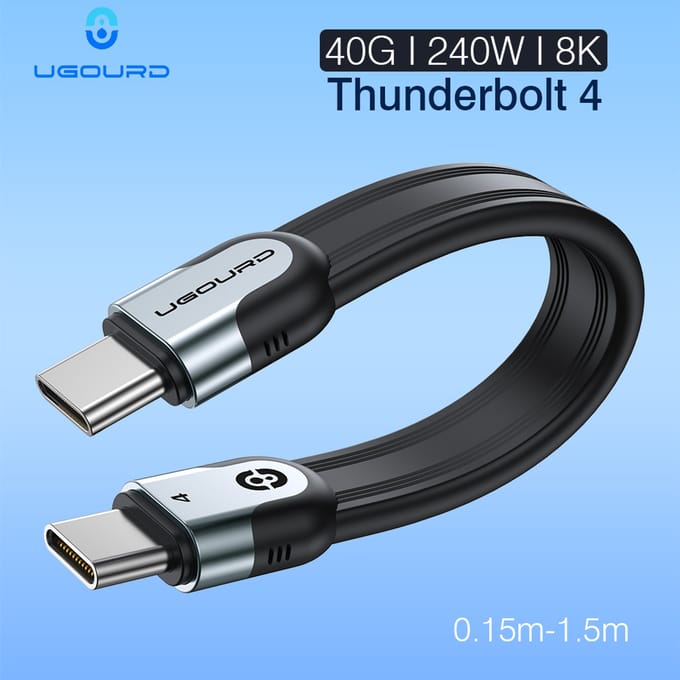 40 Gbps Thunderbolt 4 USB C volledige functionele kabel Platte USB 4 datumkabel 0,15 m 1 m 8K PD 240 W snoer voor Thunderbolt3 iPhone 15/16 SSD