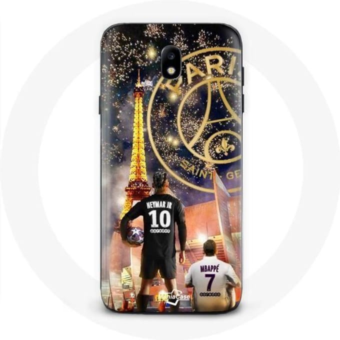 Coque pour Samsung Galaxy J7 2017 PSG Neymar et Mbappé Joyeux noël