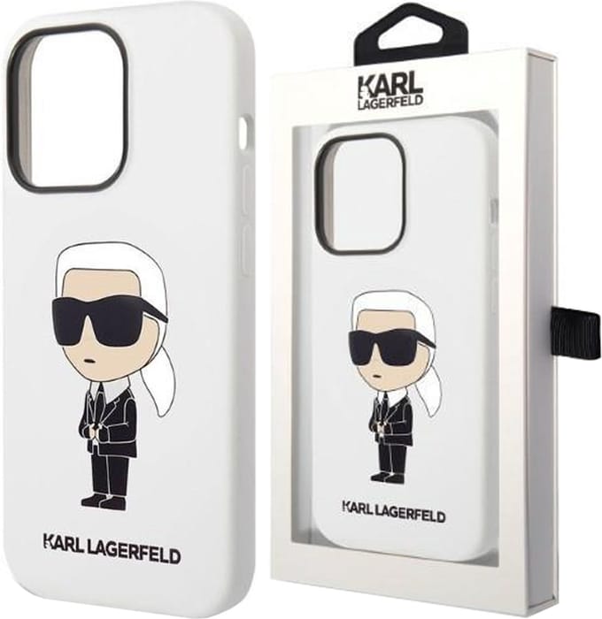 Karl - Lagerfeld - KLHCP14LSNIKBCH iPhone - 14 - Pro - 6.1 - hardcase - wit/wit - Siliconen - Ikonik