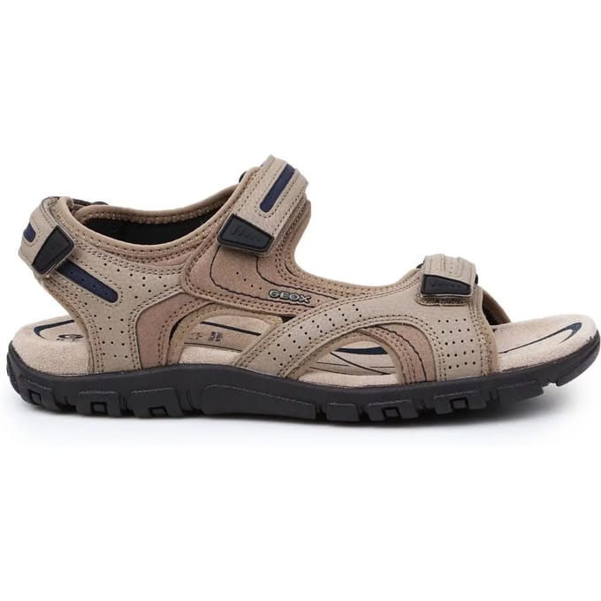 GEOX STRADA HEREN Sandalen - BEIGE/MARINEBLAUW - Maat 44