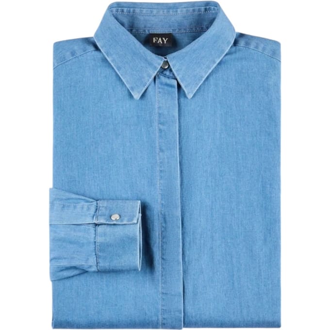 Fay Overhemden Denim medium