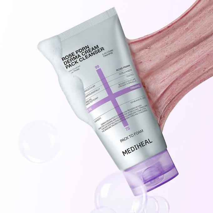 [MEDIHEAL] Rose PDRN Derma Crème Pack Reiniger 120ml white