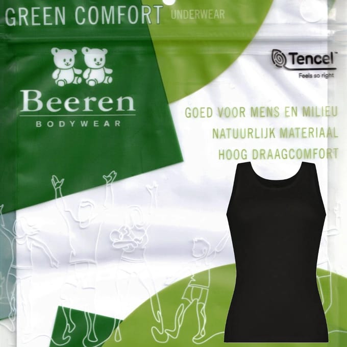 Beeren Green Comfort tencel - dames hemd - maat M - zwart