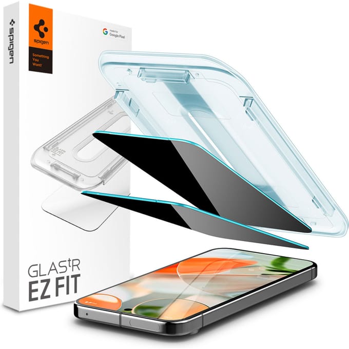Spigen Privacy Glass Geschikt voor Google Pixel 9 / 9 Pro - EZ Fit GLAS.tR - 9H Tempered Glass Screen Protector - Case Friendly - Gemakkelijke Installatie - 2-Pack