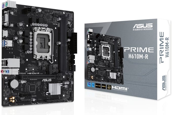ASUS PRIME H610M-R-SI Moederbord - Intel H610 - Intel LGA1700 - DDR5 RAM - Micro-ATX