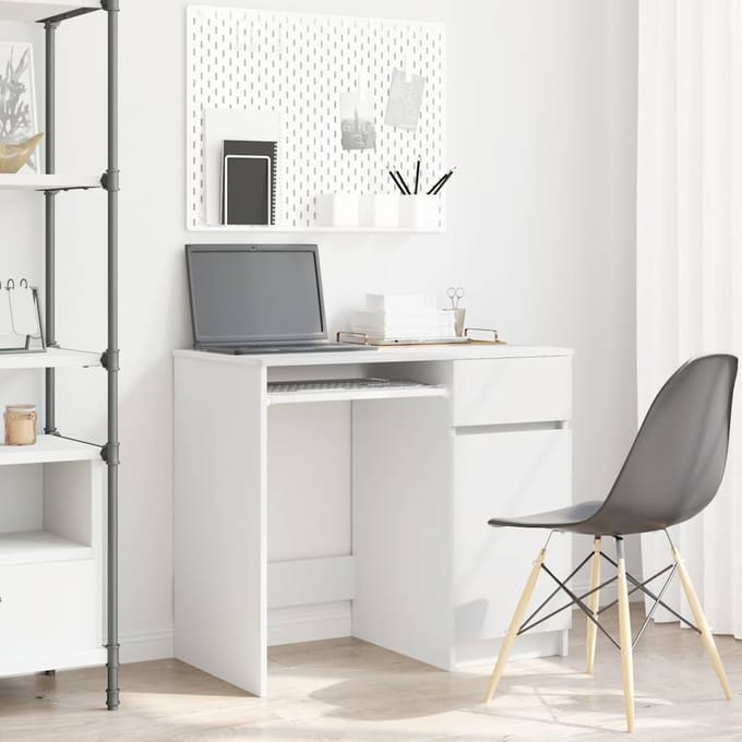 vidaXL - Bureau - 86x49x76 - cm - spaanplaat - wit