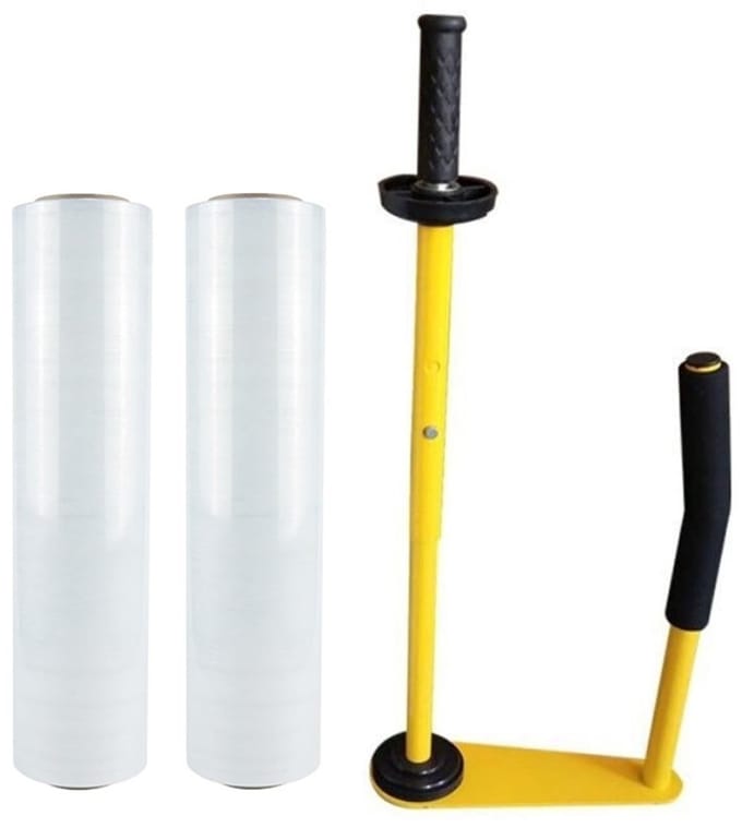 Dailygoods - Stretchfoliedispenser incl. 2 rollen stretchfolie 500mm x 290m