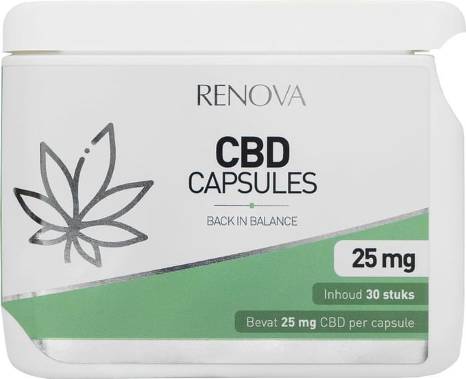 Renova CBD capsules 15% - 25mg CBD - cannabidiol - hennep - THC-vrij