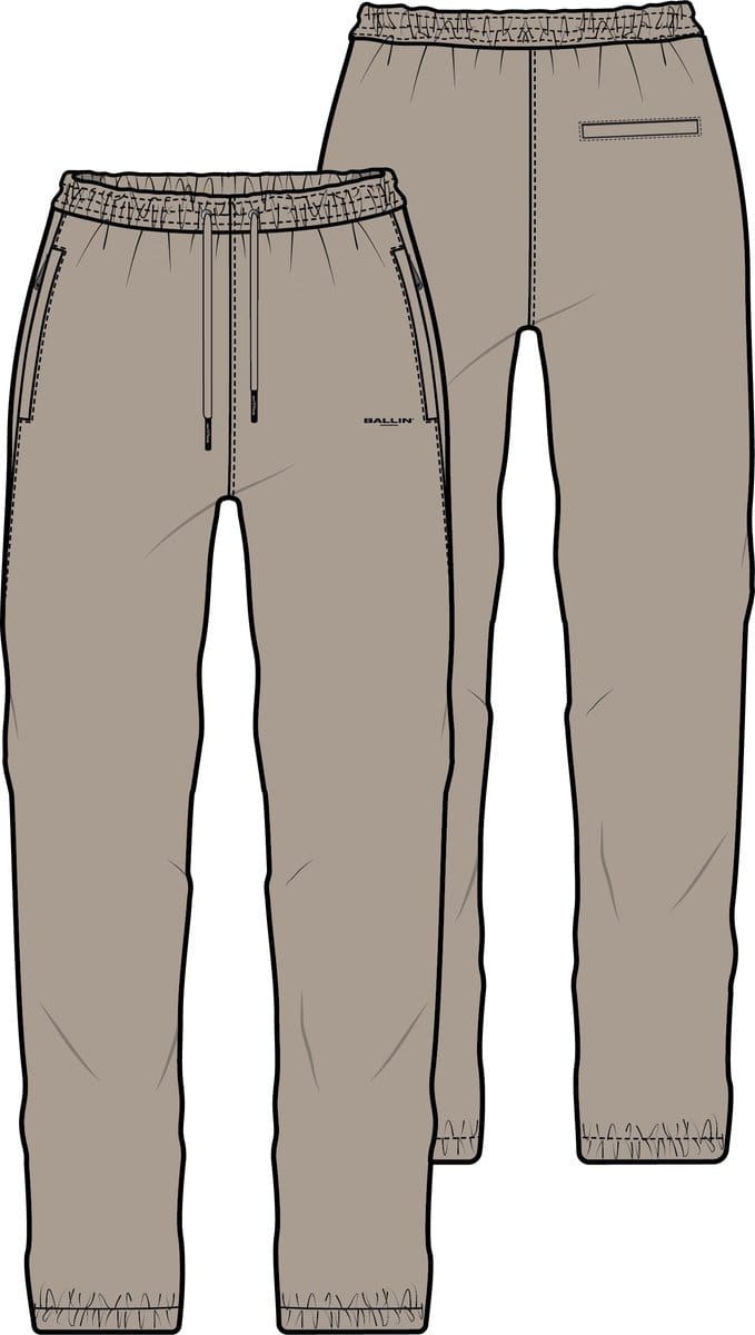 Ballin Amsterdam - Heren Regular fit Pants Sweat - Taupe - Maat M