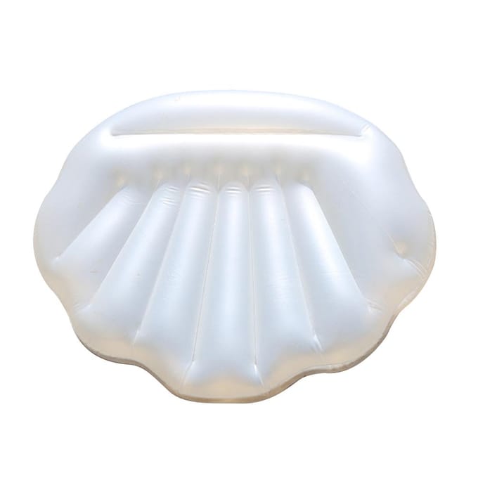 Coquillage gonflable pour piscine pour adultes, coquillage géant avec lit flottant en perles blanc perle