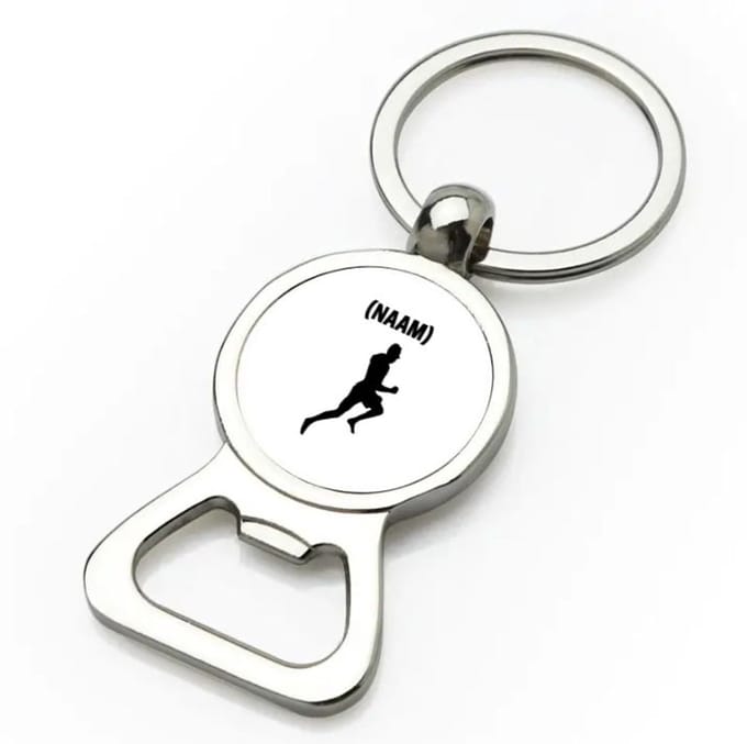 Akyol - hardloop met eigen naam flesopener - Hardlopen - hardloper - sport - 9 bij 3 cm