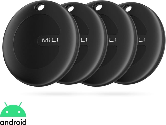 MILI MiTag Go 4 pack - Keyfinder/locatietag voor Android/Google Find My Device - Bluetooth tracker