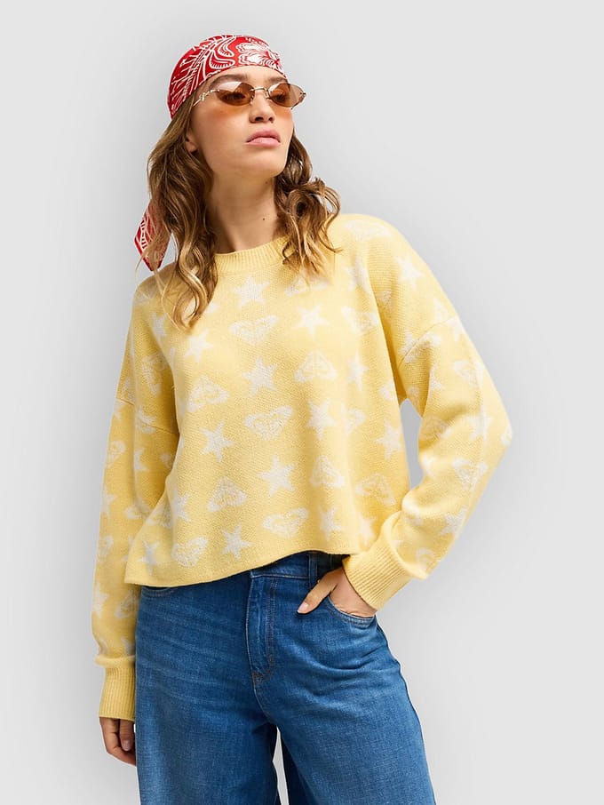 Roxy Messy Stars Trui Geel L Vrouw
