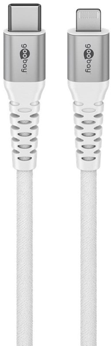 USB-C naar Lightning Kabel - 60W PD - Soft Nylon Sleeve - 2 meter - Wit