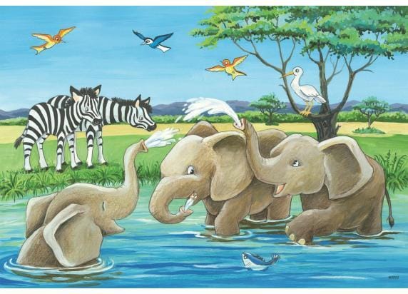 Ravensburger puzzel Jonge dieren uit de hele wereld - 2 x 12 stukjes
