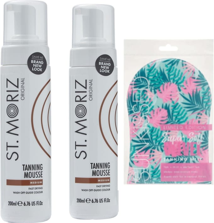 St.Moriz Professional Tanning Mousse Medium 200ml 2 pak + GRATIS Tanning Mitt