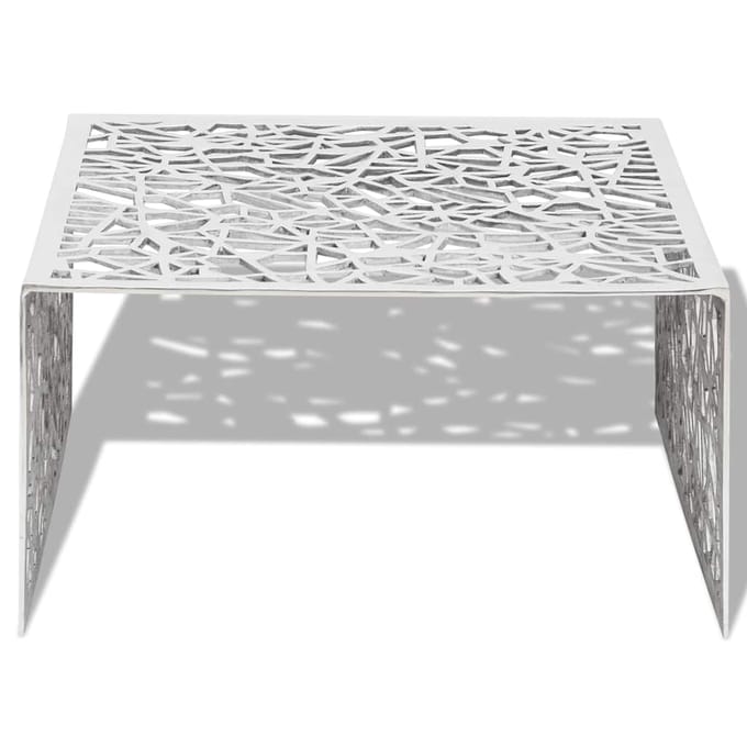 vidaXL - Salontafel - opengewerkt - ontwerp - aluminium - zilverkleurig