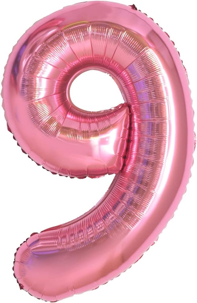 XXL Folieballon Nummer 9 in Roze voor Verjaardag - 101 cm