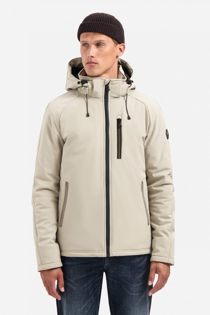No Excess Jacket Short Fit Hooded Softshell Stretch Stone Größe: S | Winterjacken Outlet | Herren