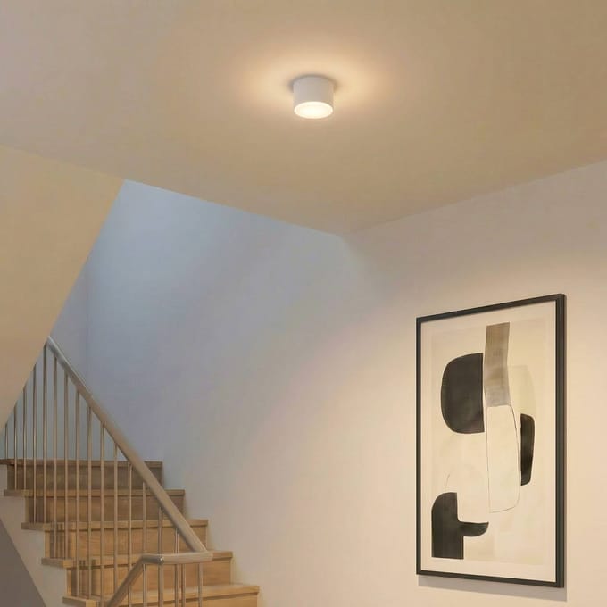 SIGMA Plafondlamp Tubo S, wit, staal, Ø 8 cm, GX53