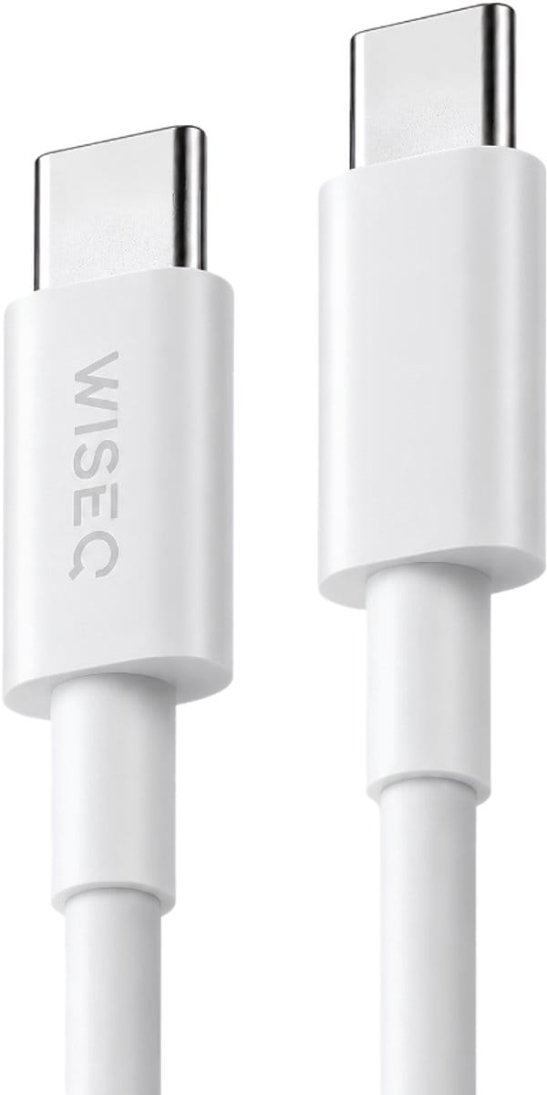 USB C naar USB C kabel 3 m - 100W USB-C snellaadkabel en datakabel - geschikt voor MacBook, MacBook Pro, MacBook Air, iPhone 17/16/15 - wit - WiseQ