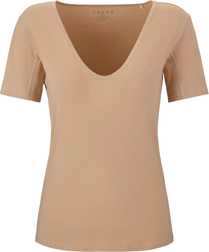 FALKE Daily Climate Control Round Neck sneldrogend katoen top van onderlaag dames bruin - maat L