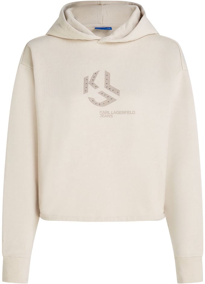 Karl Lagerfeld Jeans Studded Regular Fit Hoodie Beige S Vrouw