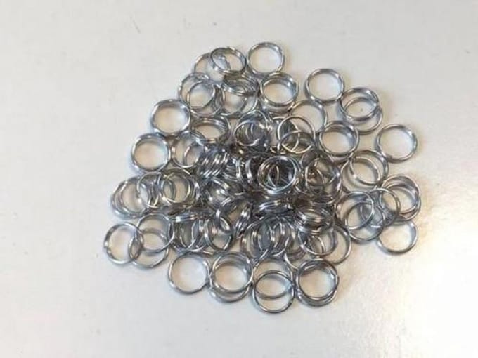 Key Rings 12 millimeter platinum 9 Stuks